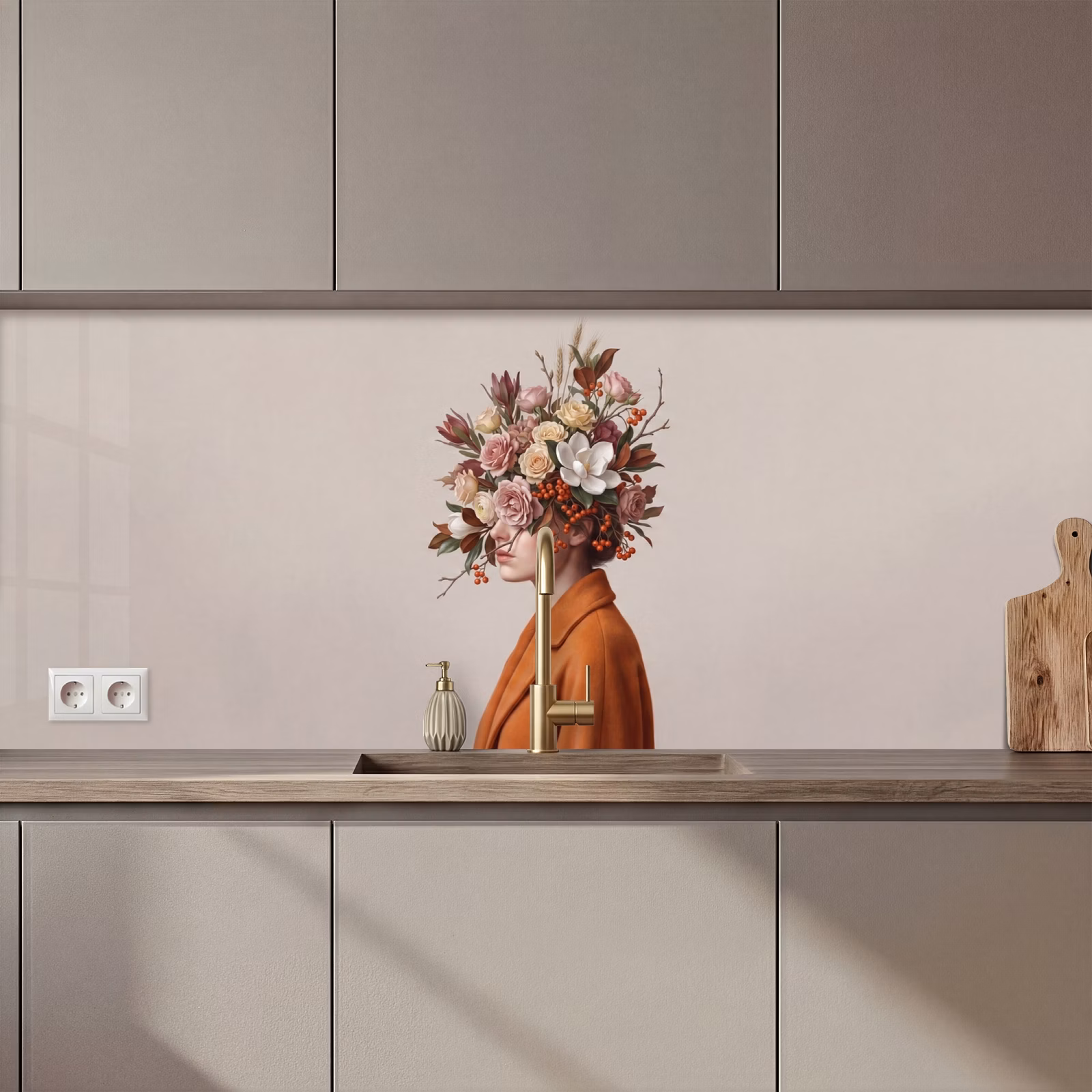 Schienale cucina - Viso - Bouquet - Colorato — 1