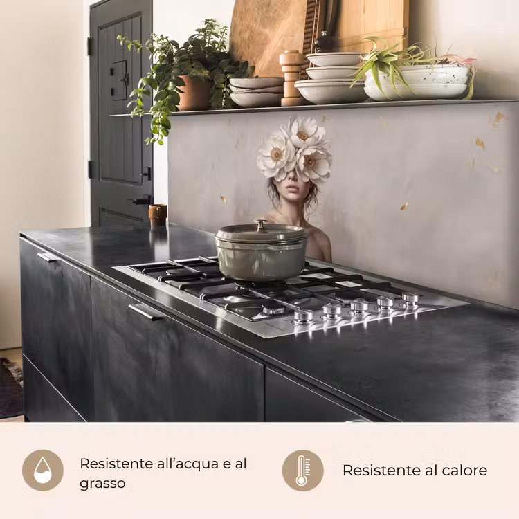Schienale cucina - Donna - Peonia - Bianco — 5