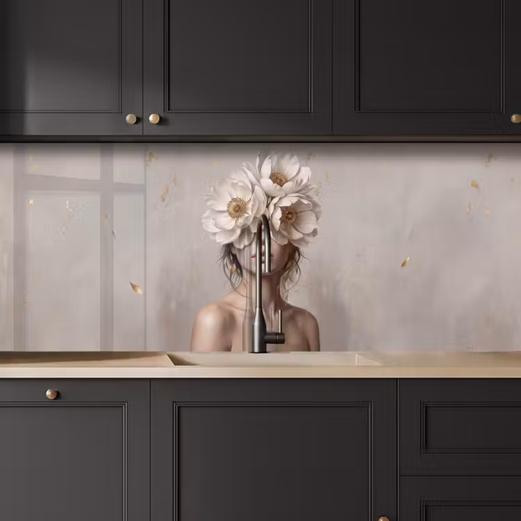 Schienale cucina - Donna - Peonia - Bianco — 6