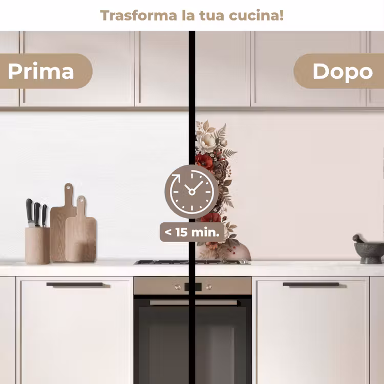 Schienale cucina - Ritratto - Fiori - Cremé — 3