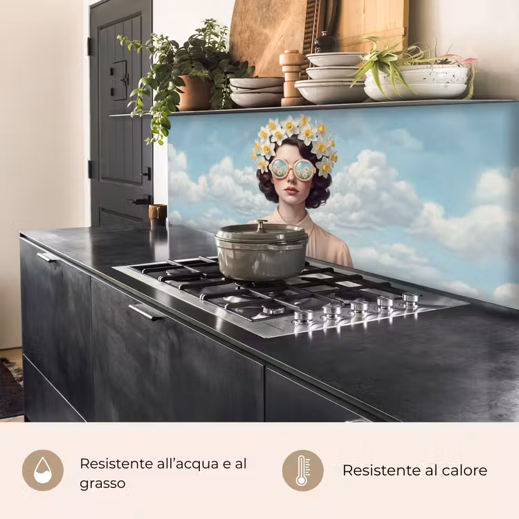 Schienale cucina - Donna - Narcisi - Giallo — 5