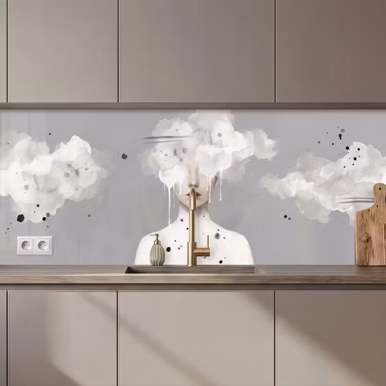 Schienale cucina - Donna - Nuvola - Grigio — 1