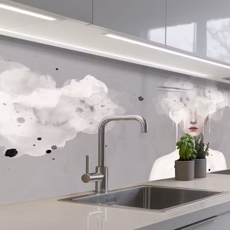 Schienale cucina - Donna - Nuvola - Grigio — 2