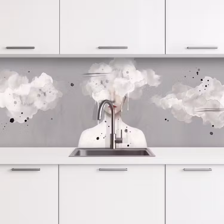 Schienale cucina - Donna - Nuvola - Grigio — 4