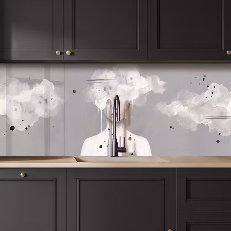 Schienale cucina - Donna - Nuvola - Grigio — 6