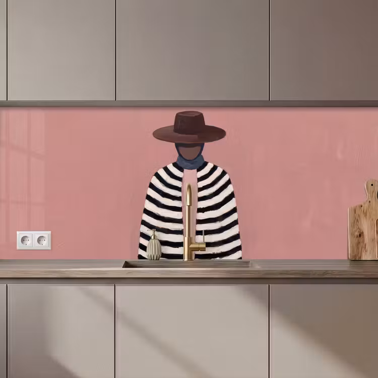 Schienale cucina - Grafica - Donna - Rosa — 1