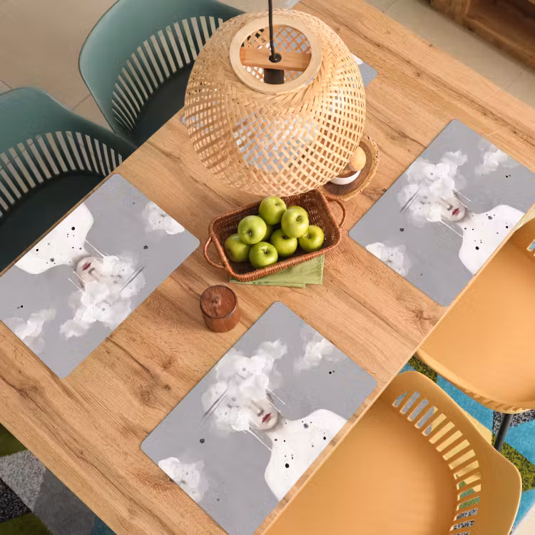 Tovaglietta – 6 pezzi - Donna - Nuvola - Grigio — 3