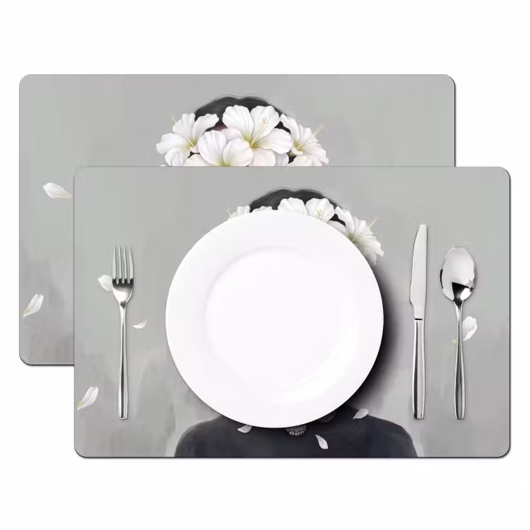 Tovaglietta – 6 pezzi - Gigli - Ritratto - Bianco — 2