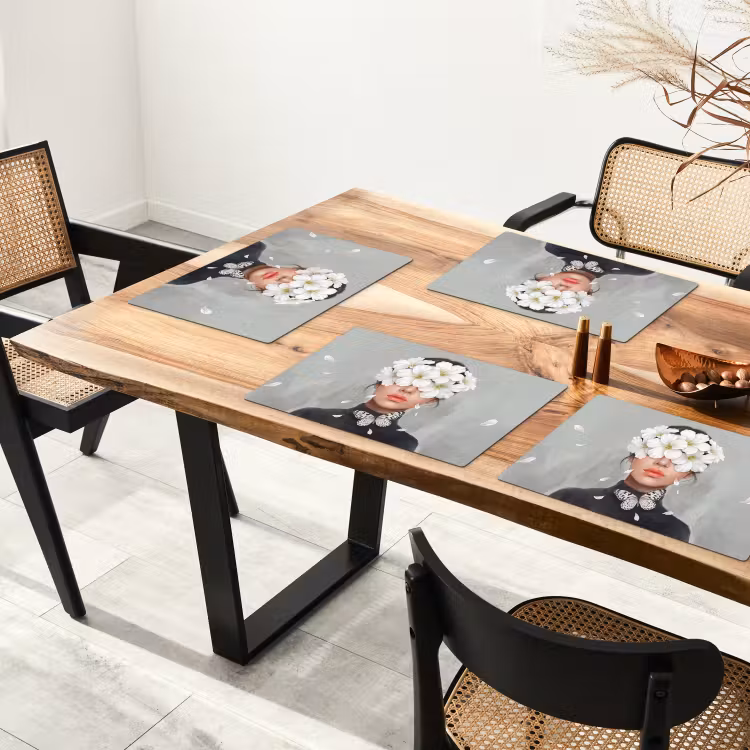 Tovaglietta – 6 pezzi - Gigli - Ritratto - Bianco — 4