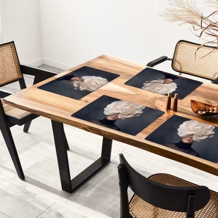 Tovaglietta – 6 pezzi - Ritratto - Misterioso - Bianco — 4