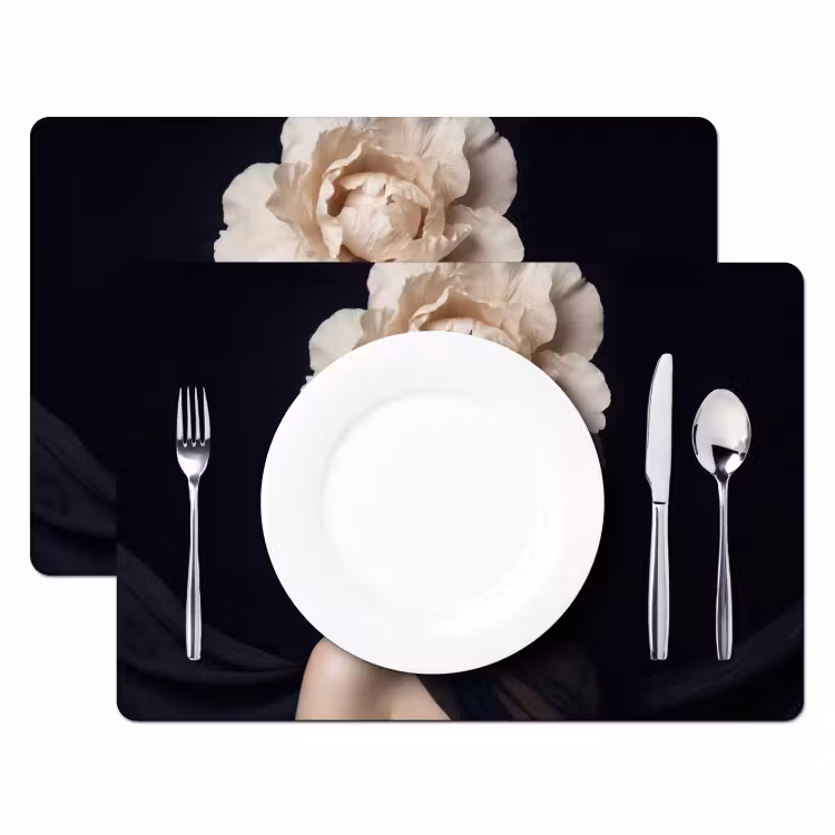 Tovaglietta – 6 pezzi - Rosa - Senza tempo - Nero — 2