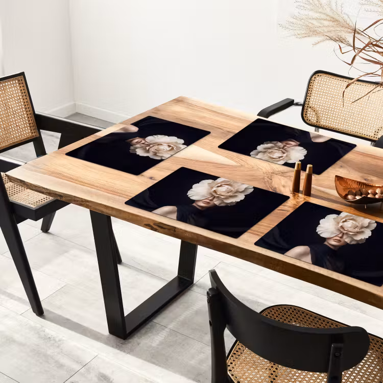 Tovaglietta – 6 pezzi - Rosa - Senza tempo - Nero — 4
