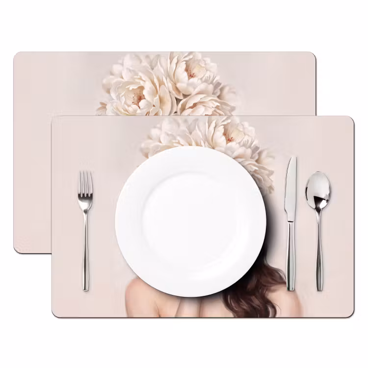 Tovaglietta – 6 pezzi - Viso - Peonia - Crema — 2
