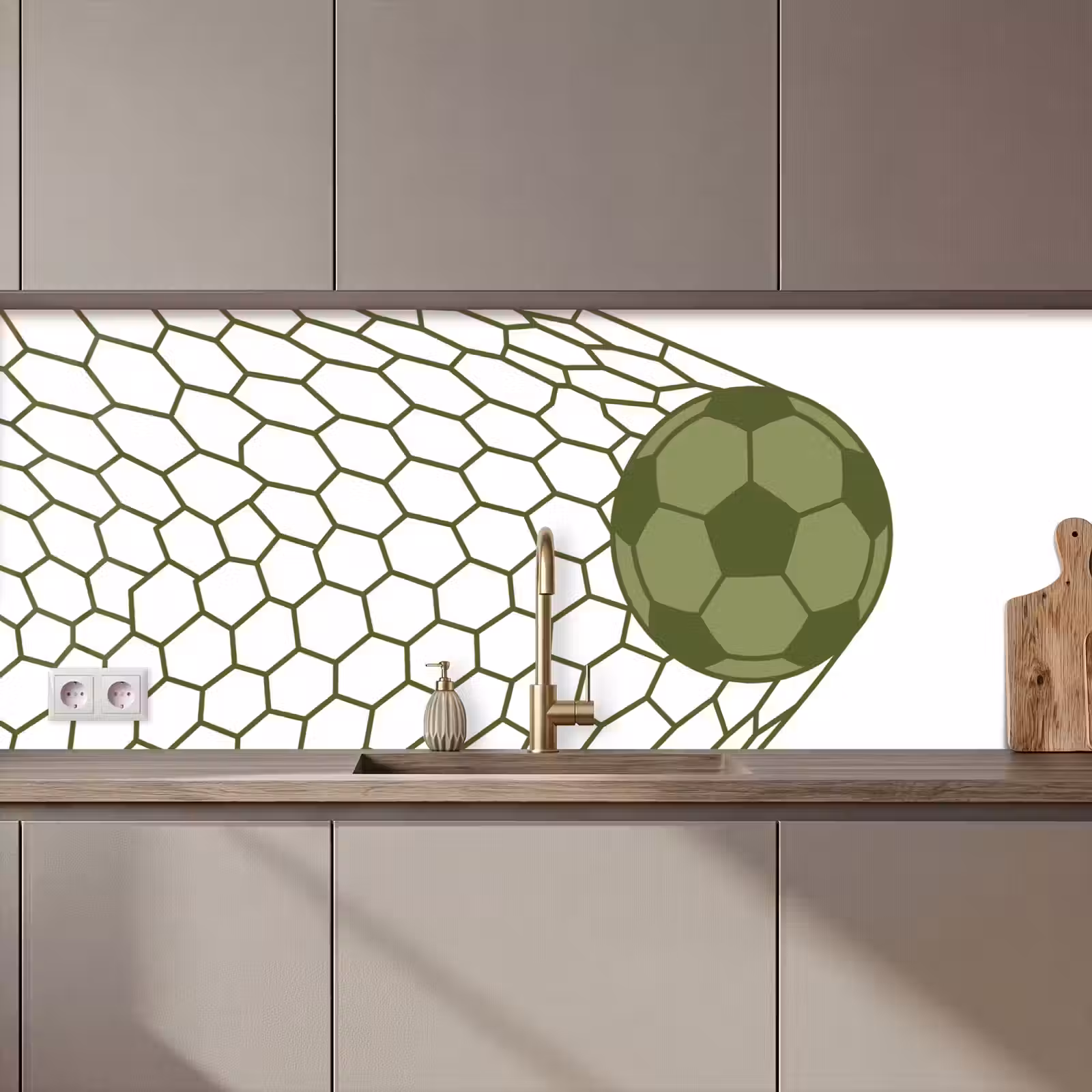 Schienale cucina - Calcio - Gol - Sport - Verde — 1
