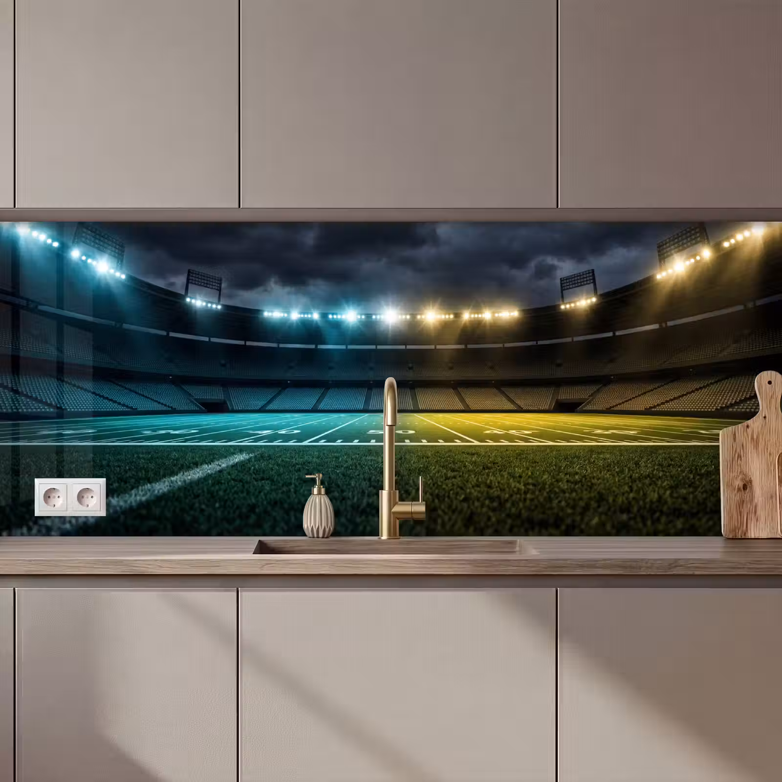 Schienale cucina - Calcio - Stadio - Notte - Moderno — 1