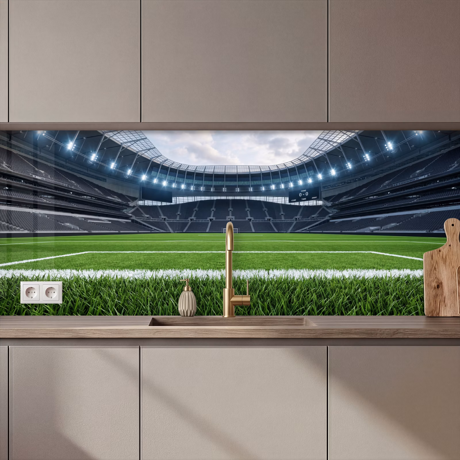 Schienale cucina - Calcio - Stadio - Sport - Verde — 1