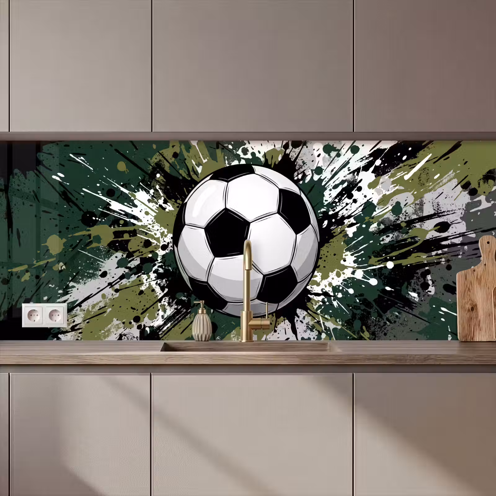 Schienale cucina - Calcio - Vernice - Spruzzi - Verde — 1