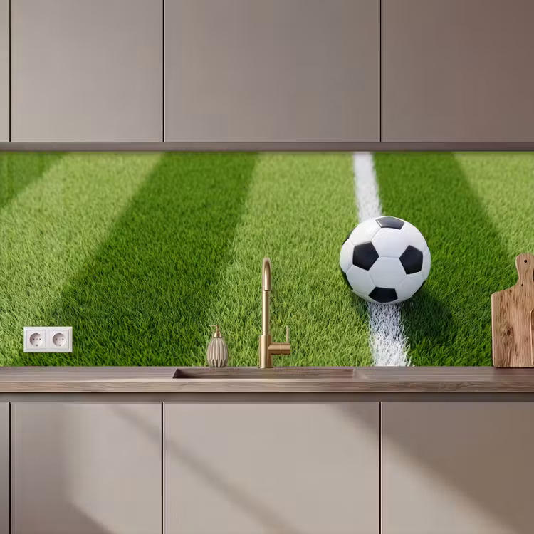 Schienale cucina - Calcio - Campo in erba - Sport - Verde — 1