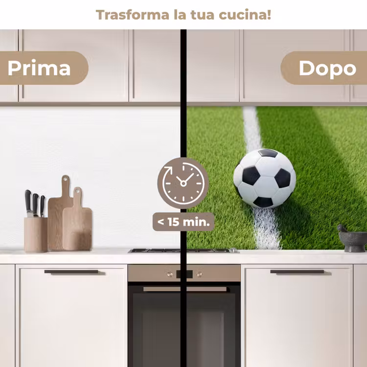 Schienale cucina - Calcio - Campo in erba - Sport - Verde — 3