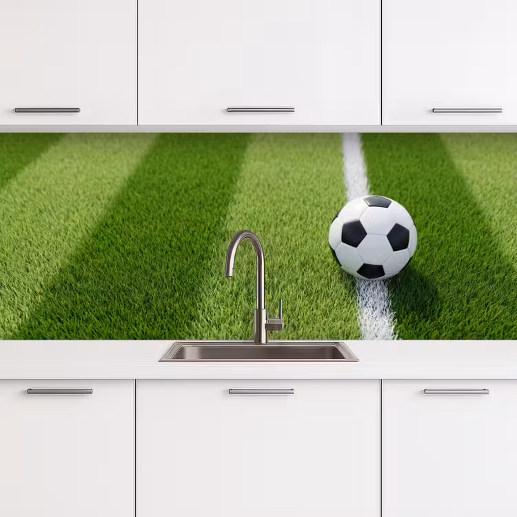 Schienale cucina - Calcio - Campo in erba - Sport - Verde — 4