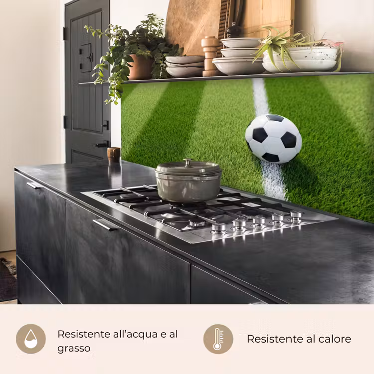 Schienale cucina - Calcio - Campo in erba - Sport - Verde — 5
