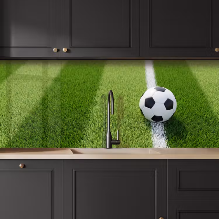 Schienale cucina - Calcio - Campo in erba - Sport - Verde — 6