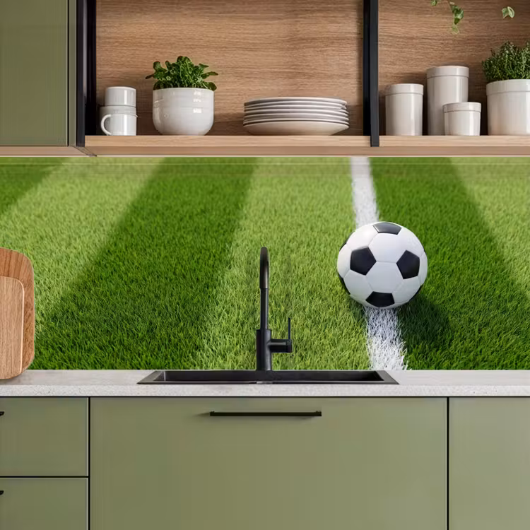 Schienale cucina - Calcio - Campo in erba - Sport - Verde — 8