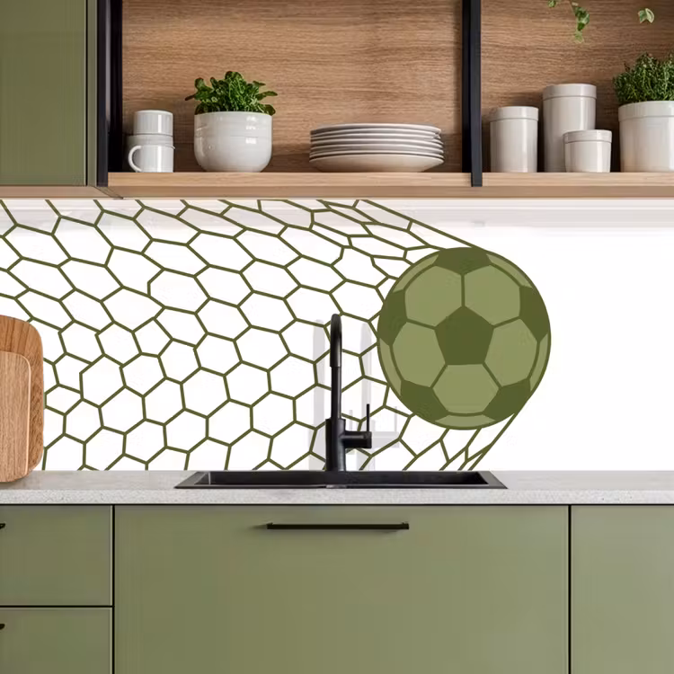 Schienale cucina - Calcio - Gol - Sport - Verde — 8
