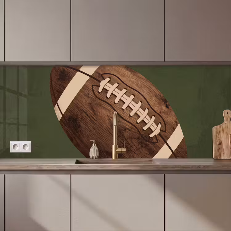 Schienale cucina - Calcio - Legno - Sport - Verde — 1