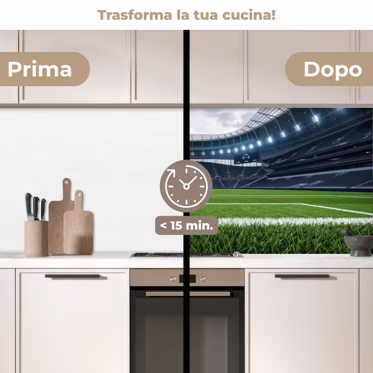 Schienale cucina - Calcio - Stadio - Sport - Verde — 3
