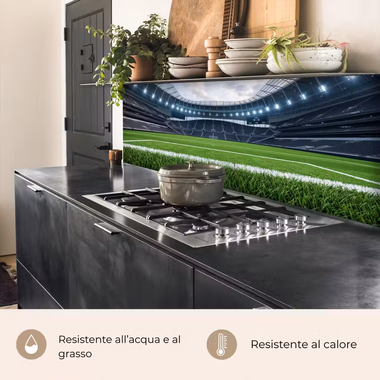 Schienale cucina - Calcio - Stadio - Sport - Verde — 5