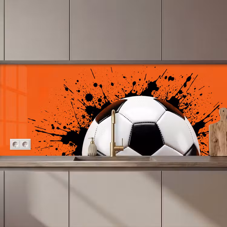 Schienale cucina - Calcio - Vernice - Sport - Arancione — 1
