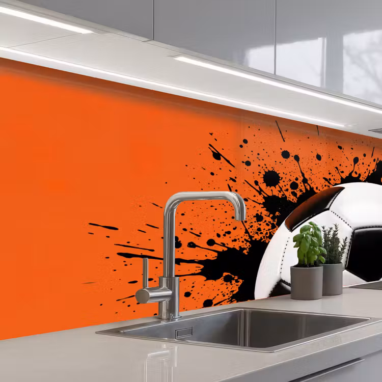 Schienale cucina - Calcio - Vernice - Sport - Arancione — 2