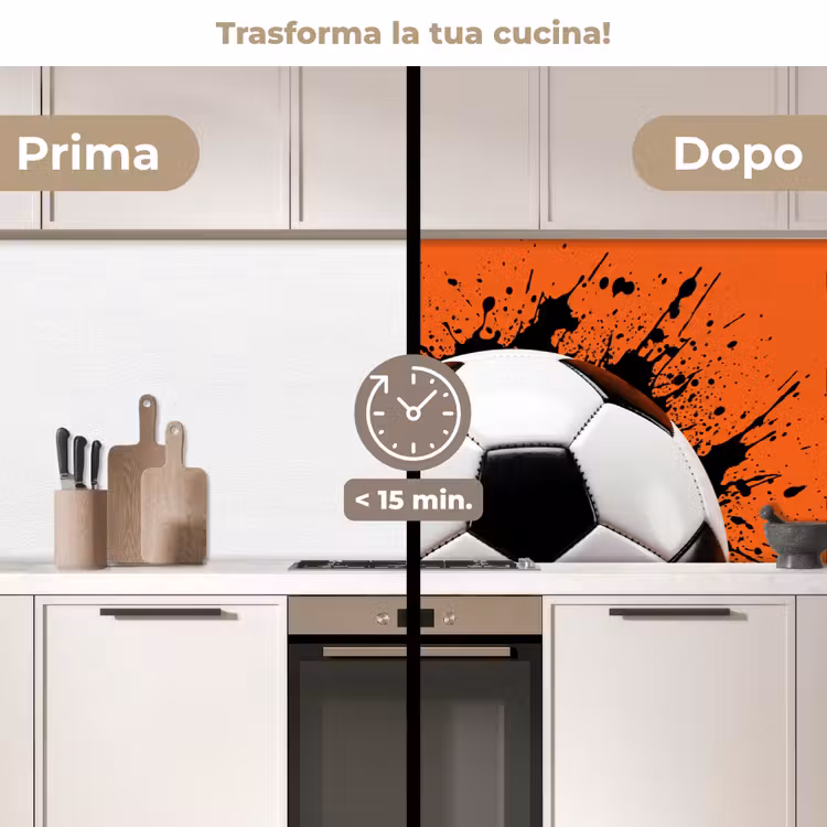 Schienale cucina - Calcio - Vernice - Sport - Arancione — 3