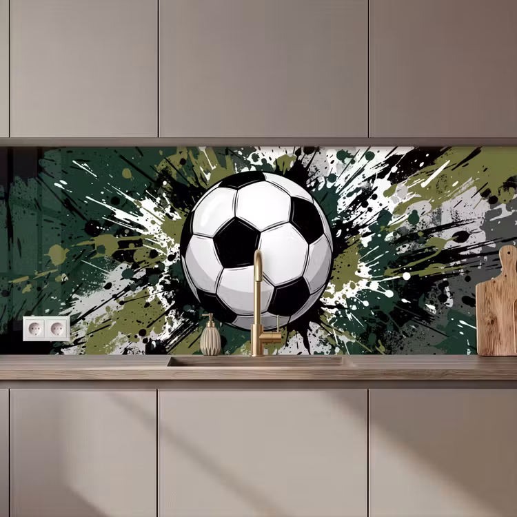 Schienale cucina - Calcio - Vernice - Spruzzi - Verde — 1