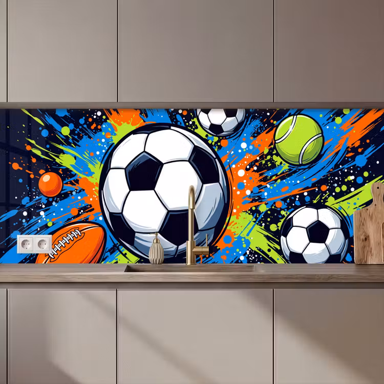 Schienale cucina - Sport - Palloni - Colorati — 1