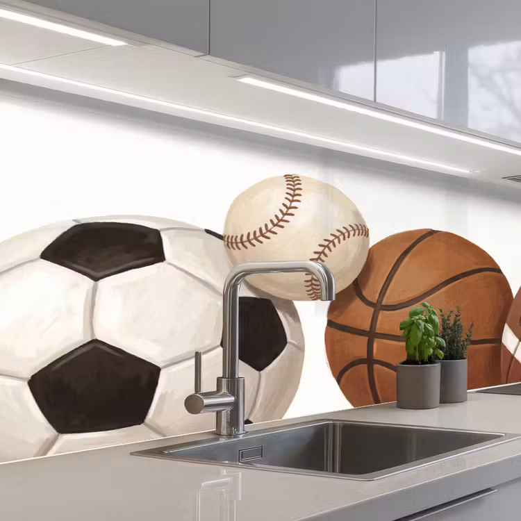 Schienale cucina - Sport - Palloni - Illustrazione — 2