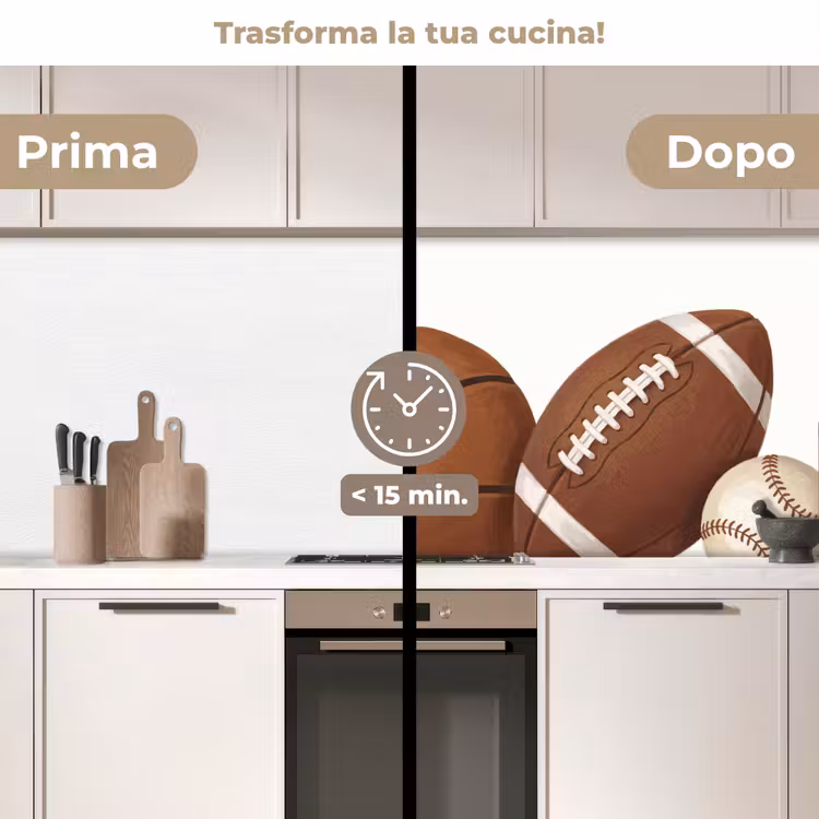 Schienale cucina - Sport - Palloni - Illustrazione — 3