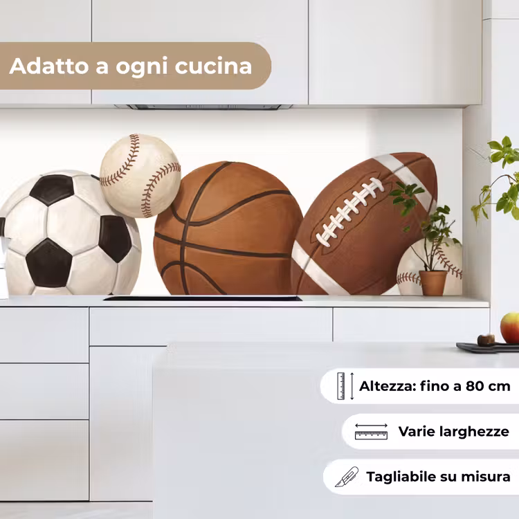 Schienale cucina - Sport - Palloni - Illustrazione — 7