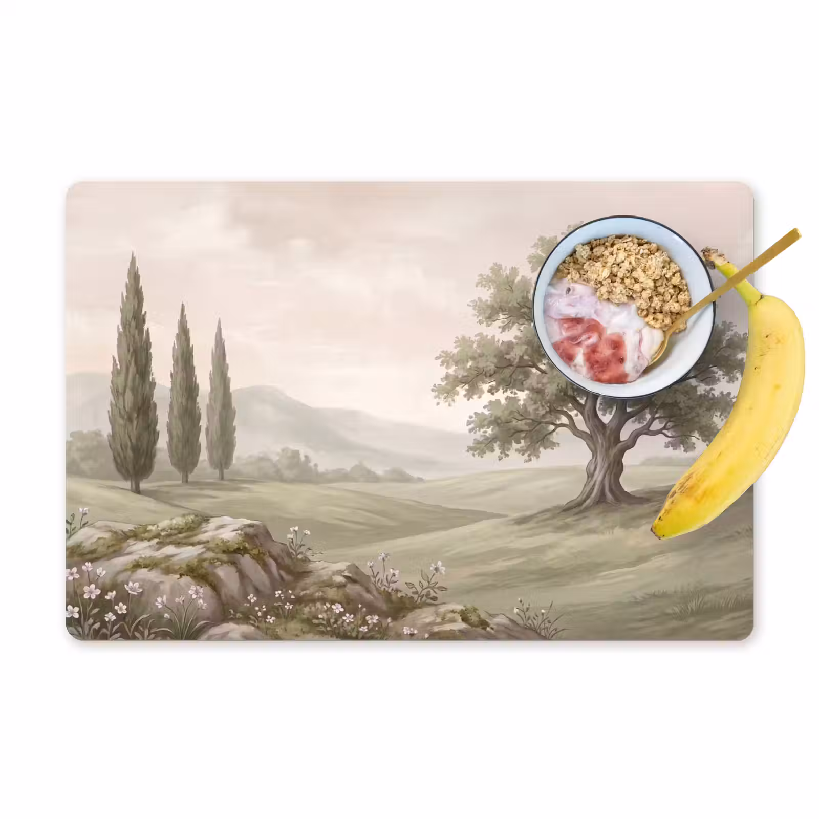Tovaglietta – 6 pezzi - Collina - Alberi - Natura - Verde — 1
