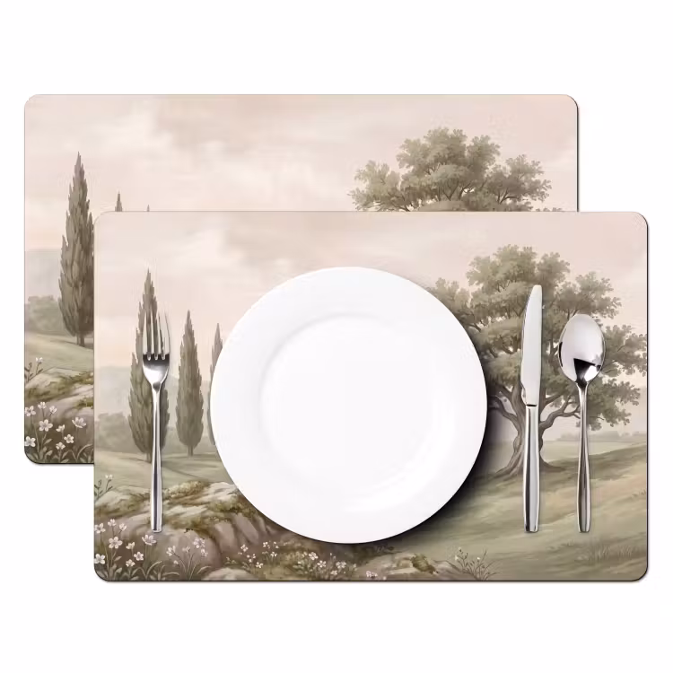 Tovaglietta – 6 pezzi - Collina - Alberi - Natura - Verde — 2