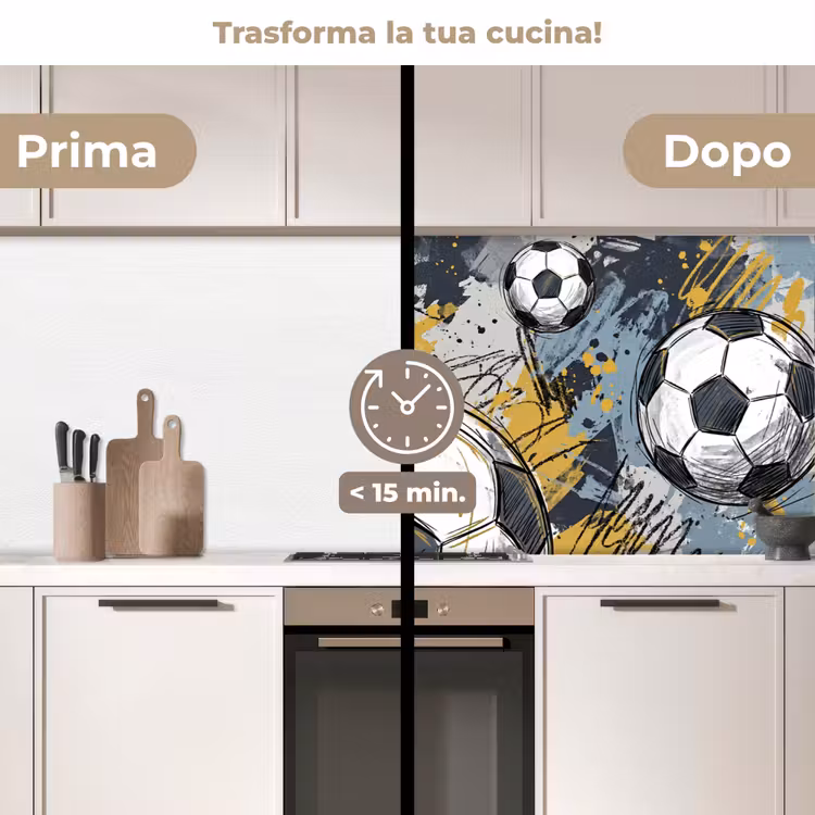 Schienale cucina - Calcio - Astratto - Sport - Colorato — 3