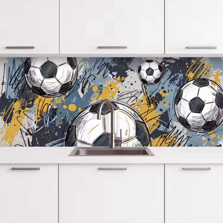 Schienale cucina - Calcio - Astratto - Sport - Colorato — 4