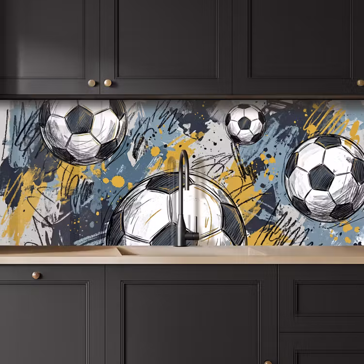 Schienale cucina - Calcio - Astratto - Sport - Colorato — 6