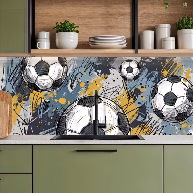 Schienale cucina - Calcio - Astratto - Sport - Colorato — 8