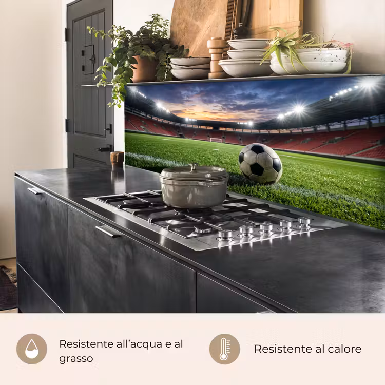 Schienale cucina - Calcio - Stadio - Sport - Verde — 5