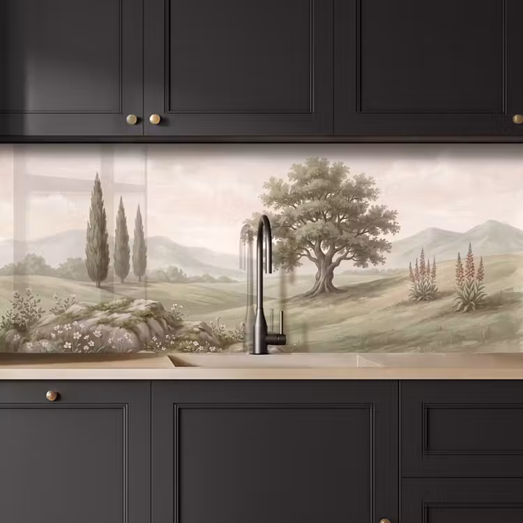 Schienale cucina - Paesaggio collinare - Alberi - Natura - Verde — 6