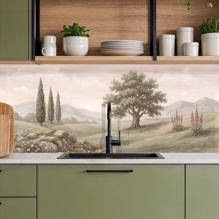 Schienale cucina - Paesaggio collinare - Alberi - Natura - Verde — 8