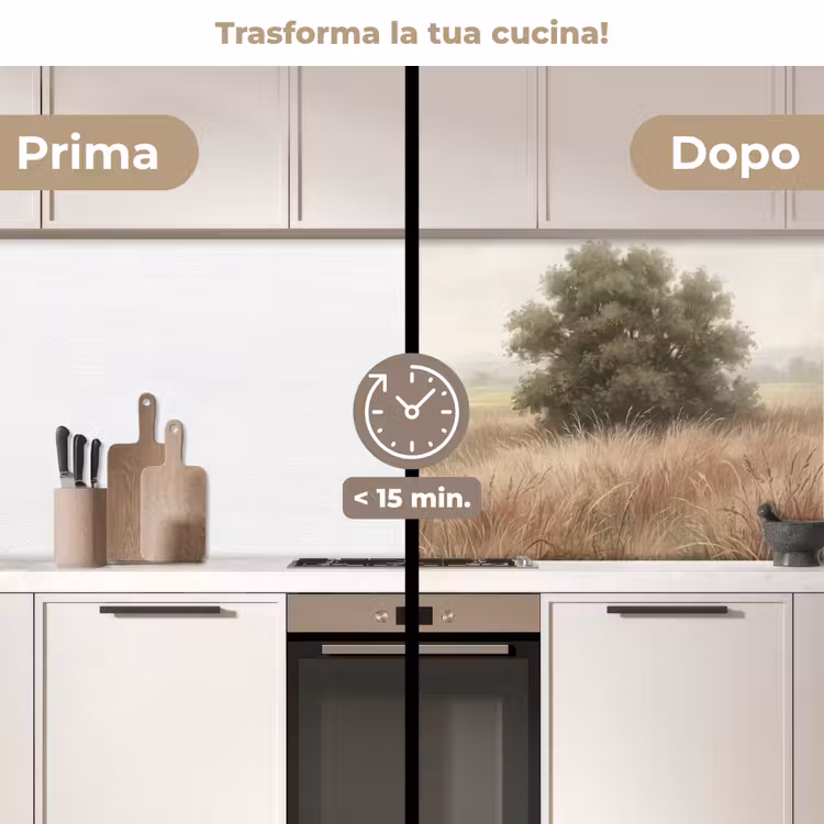 Schienale cucina - Paesaggio - Minimalista - Beige — 3