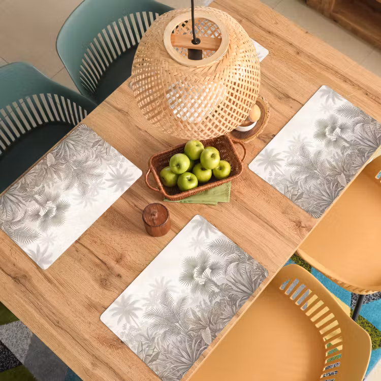 Tovaglietta – 6 pezzi - Giungla - Tropicale - Natura - Vintage - Beige — 3